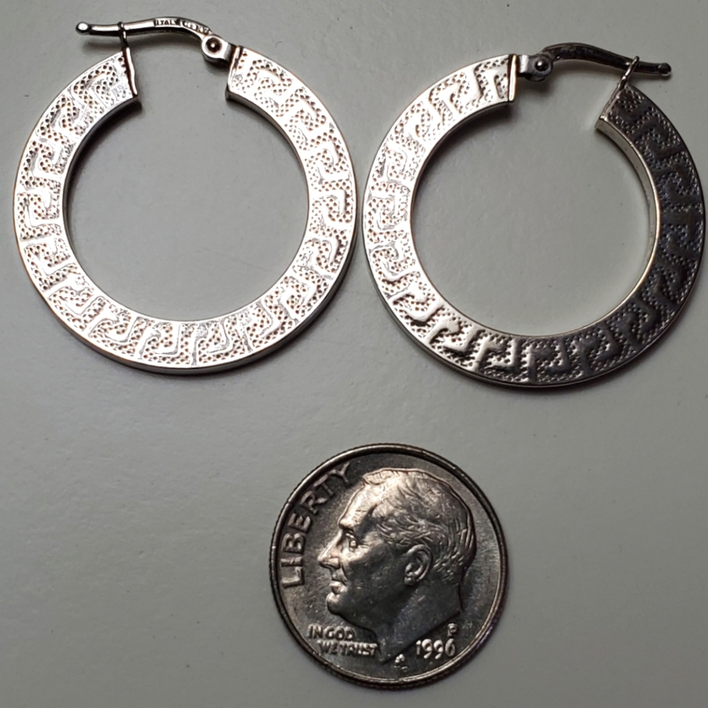 10kt white earrings hoop